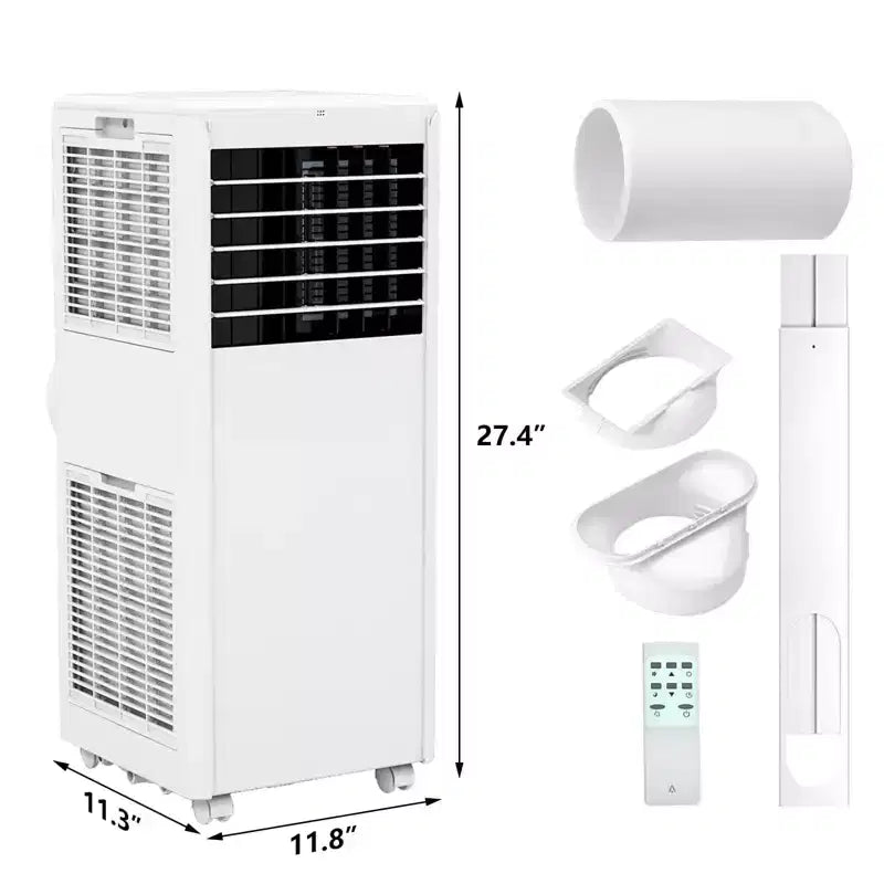 8,000 BTU Portable Air Conditioner - 3-in-1 AC for Rooms Up to 350 Sq.Ft with Remote & Window Kit
