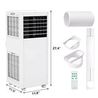 8,000 BTU Portable Air Conditioner - 3-in-1 AC for Rooms Up to 350 Sq.Ft with Remote & Window Kit