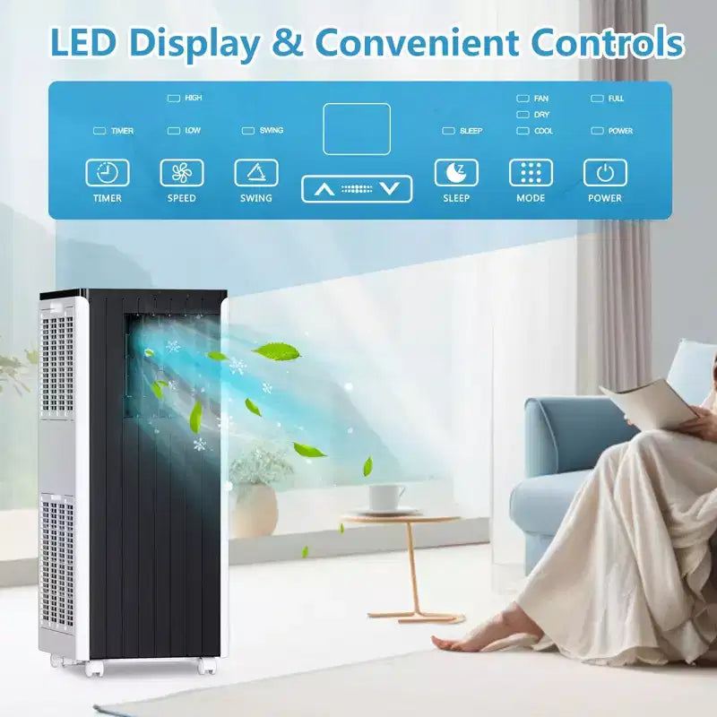 8,000 BTU Portable Air Conditioner - 3-in-1 AC Unit for 350 Sq.Ft (White) with Remote & Window Kit