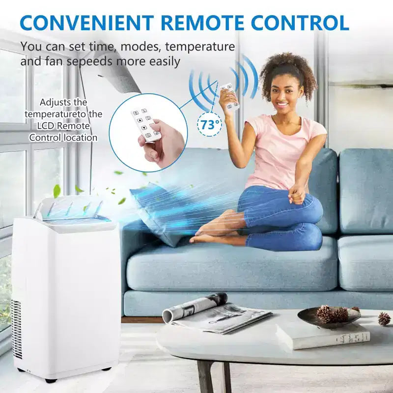 Portable Air Conditioner|14000BTU Air Conditioner Cools up to 700 SQ FT|with Remote Control AC Fan Dehumidifie|Low Noise|Sleep Mode|Ideal for Home
