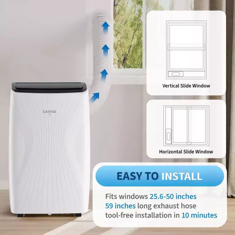 14000 BTU Portable Air Conditioner, 3-in-1 Portable Indoor AC Unit for Rooms to 700 Sq. Ft. with Cooling, Dehumidifier & Fan Modes, Remote, 24H Timer