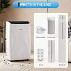 14000 BTU Portable Air Conditioner, 3-in-1 Portable Indoor AC Unit for Rooms to 700 Sq. Ft. with Cooling, Dehumidifier & Fan Modes, Remote, 24H Timer