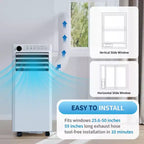 8,000 BTU Portable AC Unit - 3-in-1 White Air Conditioner (1 Pack) for Rooms Up to 350 Sq.Ft | Includes Remote, Window Kit & 24H Timer for Bedroom