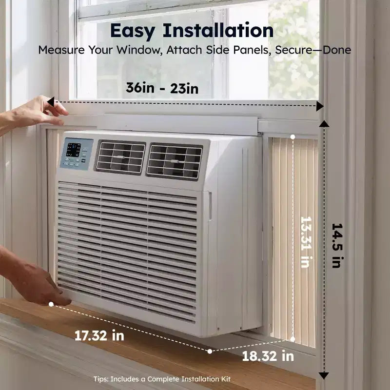 Simzlife Smart 10000 BTU Window Air Conditioner, 3-in-1 AC for 450 Sq.Ft, APP Control, Easy Installation, Energy-Saving & Quiet Operation, White