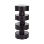 Kate and Laurel Omar Round Drink Table, Black, 9x9x20
