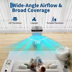 Portable Air Conditioner Fan - 3-Speed Evaporative Cooler, Adjustable Airflow, Remote Control, 2/4/8H Timer, for Bedroom, Dorm, Office, and Travel