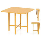 Mesa de comedor plegable Costway para 2-4 personas, mesa extensible con patas de madera de caucho, natural/marrón