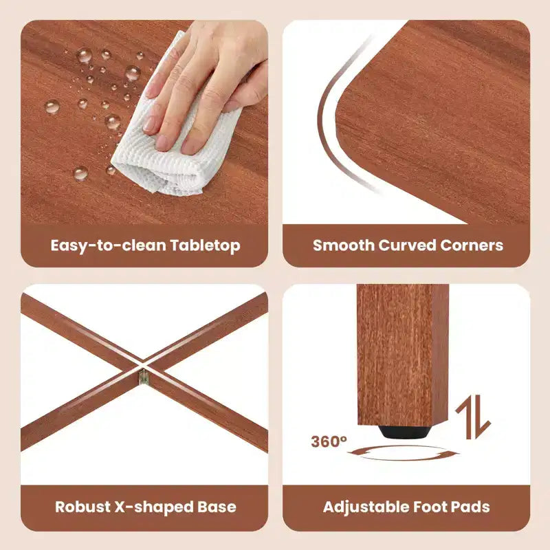 Mesa de comedor plegable Costway para 2-4 personas, mesa extensible con patas de madera de caucho, natural/marrón
