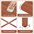 Mesa de comedor plegable Costway para 2-4 personas, mesa extensible con patas de madera de caucho, natural/marrón