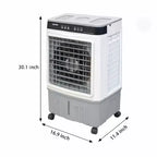 Portable Air Conditioner Fan - 3-Speed White+Grey Evaporative Cooler (1 Pack) | 31L Capacity with Remote for Bedroom/Dorm/Office