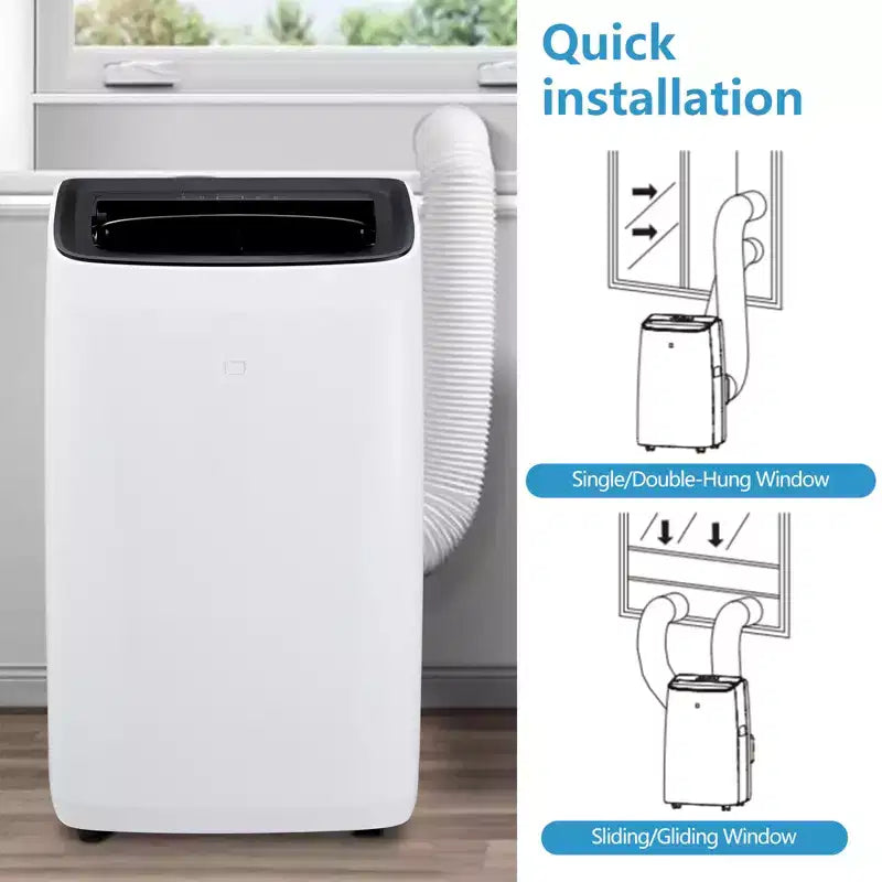 14,000 BTU Portable AC - 4-in-1 White Floor Unit (1 Pack) for Large Rooms Up to 750 Sq.Ft | Heater & Dehumidifier Included