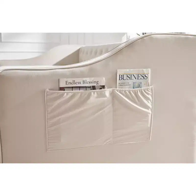 Sofá cama individual con nido, sofá cama de terciopelo con puerto USB, bolsillos laterales, respaldo capitoné para dormitorio, sala de estar - ModernLuxe