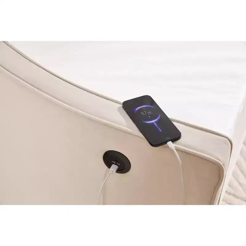 Sofá cama individual con nido, sofá cama de terciopelo con puerto USB, bolsillos laterales, respaldo capitoné para dormitorio, sala de estar - ModernLuxe