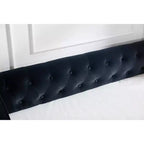Sofá cama individual con nido, sofá cama de terciopelo con puerto USB, bolsillos laterales, respaldo capitoné para dormitorio, sala de estar - ModernLuxe
