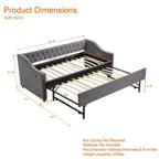 Sofá cama individual con nido, sofá cama de terciopelo con puerto USB, bolsillos laterales, respaldo capitoné para dormitorio, sala de estar - ModernLuxe