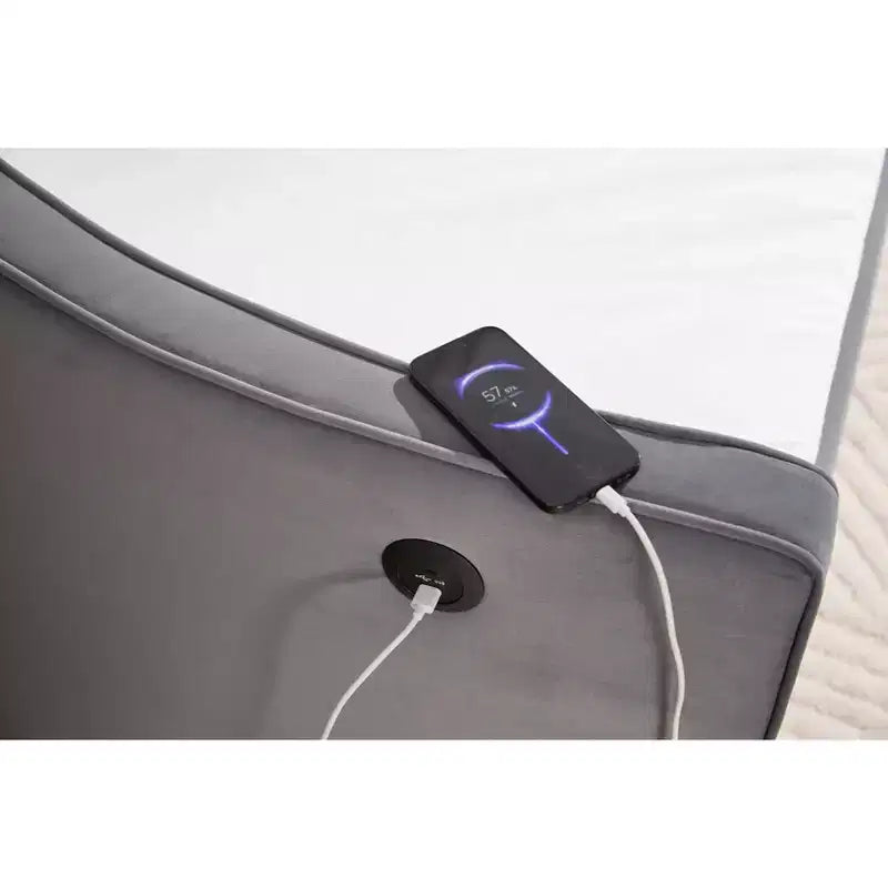 Sofá cama individual con nido, sofá cama de terciopelo con puerto USB, bolsillos laterales, respaldo capitoné para dormitorio, sala de estar - ModernLuxe