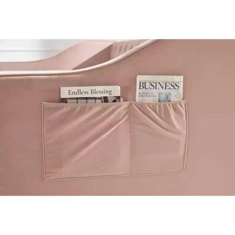 Sofá cama individual con nido, sofá cama de terciopelo con puerto USB, bolsillos laterales, respaldo capitoné para dormitorio, sala de estar - ModernLuxe