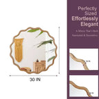 Espejo de pared decorativo redondo con diseño ondulado, espejo moderno para dormitorio, baño, sala de estar, entrada-Panipeachy