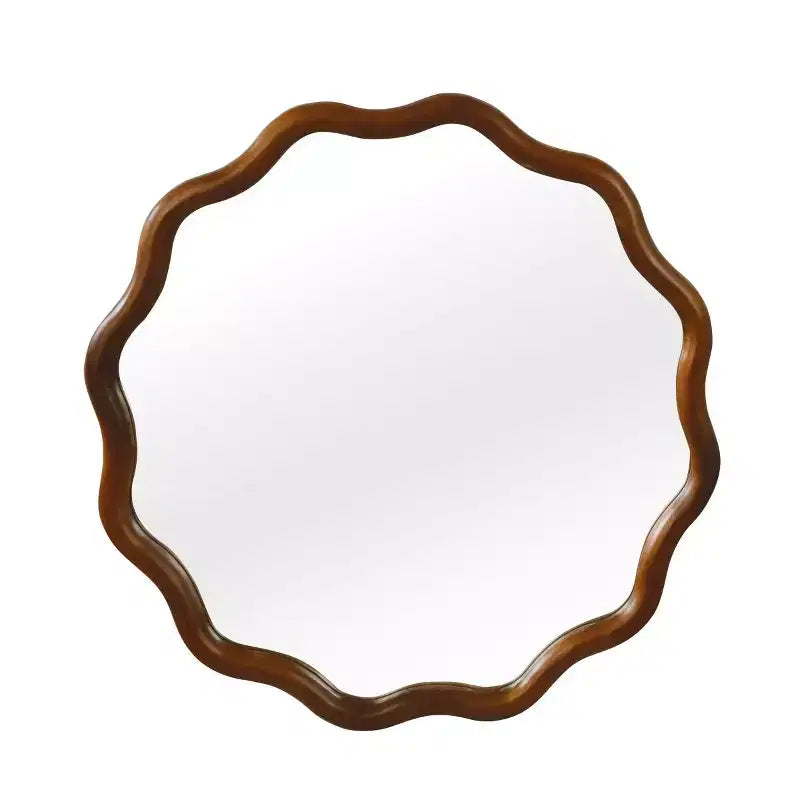 Espejo de pared decorativo redondo con diseño ondulado, espejo moderno para dormitorio, baño, sala de estar, entrada-Panipeachy