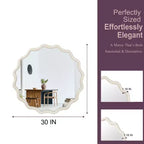 Espejo de pared decorativo redondo con diseño ondulado, espejo moderno para dormitorio, baño, sala de estar, entrada-Panipeachy