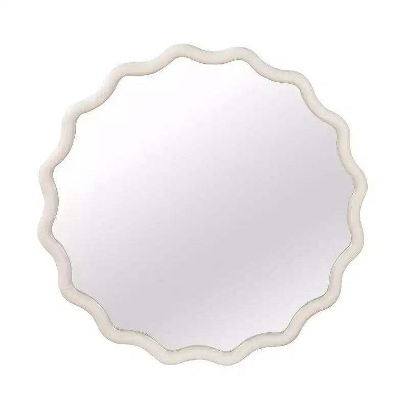 Espejo de pared decorativo redondo con diseño ondulado, espejo moderno para dormitorio, baño, sala de estar, entrada-Panipeachy
