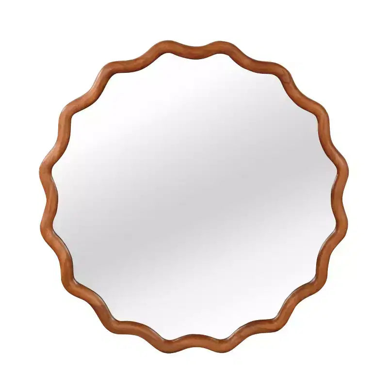 Espejo de pared decorativo redondo con diseño ondulado, espejo moderno para dormitorio, baño, sala de estar, entrada-Panipeachy