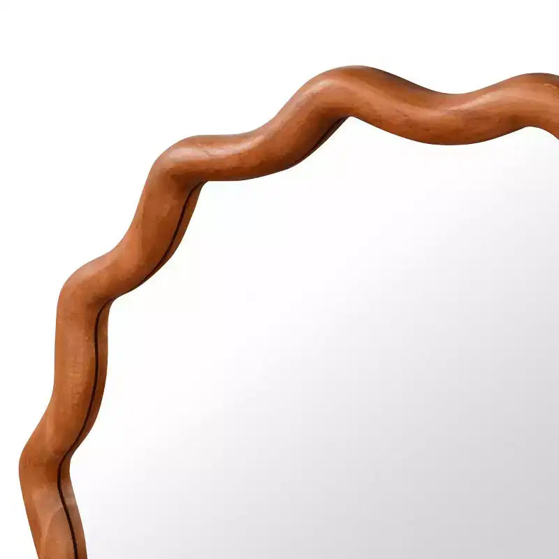 Espejo de pared decorativo redondo con diseño ondulado, espejo moderno para dormitorio, baño, sala de estar, entrada-Panipeachy