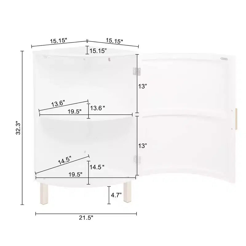 Lifestorey Mueble de Esquina con Canal Frontal Dorion