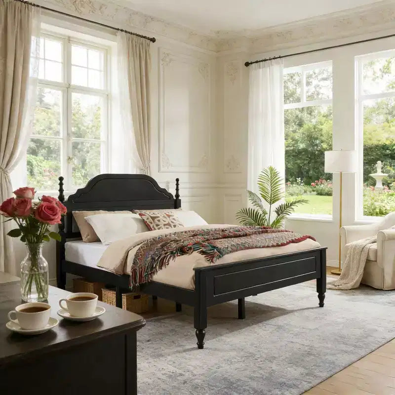 Base de Cama Queen con Cabecero Acolchado, Elegante Pieza Central para Dormitorio
