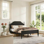 Base de Cama Queen con Cabecero Acolchado, Elegante Pieza Central para Dormitorio