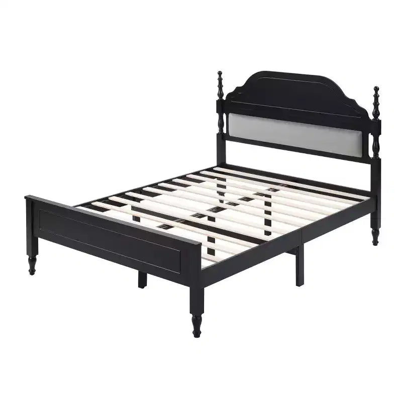 Base de Cama Queen con Cabecero Acolchado, Elegante Pieza Central para Dormitorio