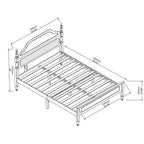 Base de Cama Queen con Cabecero Acolchado, Elegante Pieza Central para Dormitorio