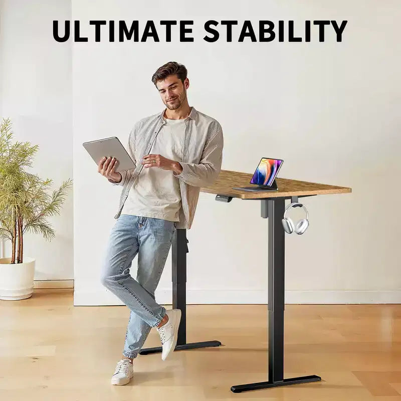 Escritorio elevador eléctrico ErGear de 63 x 28 pulgadas, escritorio eléctrico vertical de altura ajustable, escritorio de oficina eléctrico ergonómico, mesa de pie eléctrica.