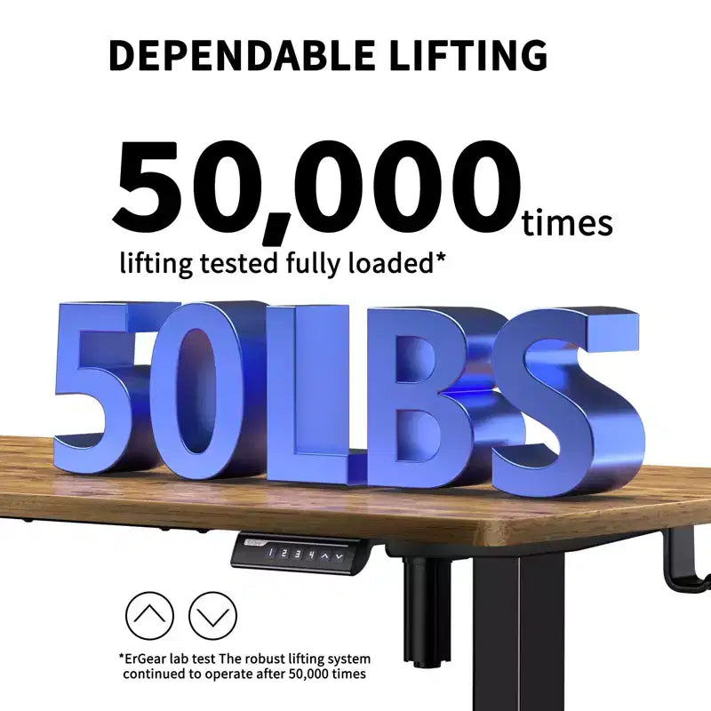 Escritorio elevador eléctrico ErGear de 63 x 28 pulgadas, escritorio eléctrico vertical de altura ajustable, escritorio de oficina eléctrico ergonómico, mesa de pie eléctrica.
