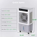 Waykar 2943-3531CFM Portable Evaporative Air Cooler/Air Conditioner with 3-Speed Cooling