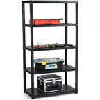 Gymax 1/2PC 5-Tier Freestanding Heavy Duty Storage Shelf Rack for Indoor & Outdoor Use Black