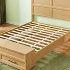 Base de Cama Plataforma Queen/King ModernLuxe con Cajones, Banco de Almacenamiento y Cabecero Geométrico 3D