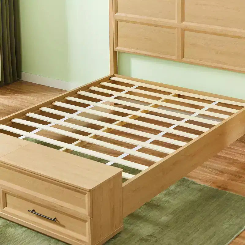 Base de Cama Plataforma Queen/King ModernLuxe con Cajones, Banco de Almacenamiento y Cabecero Geométrico 3D