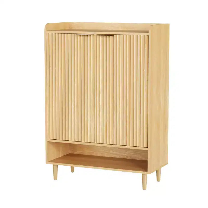 Zapatero de lamas con patas cónicas, 2 puertas, 1 panel, 1 estante, 31.6 pulgadas, Karl Home