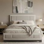 GDFStudio Harper Contemporary Wood Platform Bed with Upholstered Headboard