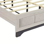 Cama con plataforma de madera contemporánea Harper de GDFStudio con cabecero tapizado