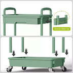 ALUCSET Carrito Organizador Rodante de 5 Niveles con Cajón, Carrito Organizador de Plástico con Ruedas, Ruedas con Bloqueo para Cocina, Baño, Oficina, Dormitorio