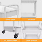 ALUCSET Carrito Organizador Rodante de 5 Niveles con Cajón, Carrito Organizador de Plástico con Ruedas, Ruedas con Bloqueo para Cocina, Baño, Oficina, Dormitorio