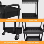 ALUCSET Carrito Organizador Rodante de 5 Niveles con Cajón, Carrito Organizador de Plástico con Ruedas, Ruedas con Bloqueo para Cocina, Baño, Oficina, Dormitorio