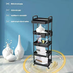 ALUCSET Carrito Organizador Rodante de 5 Niveles con Cajón, Carrito Organizador de Plástico con Ruedas, Ruedas con Bloqueo para Cocina, Baño, Oficina, Dormitorio