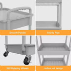 ALUCSET Carrito Organizador Rodante de 5 Niveles con Cajón, Carrito Organizador de Plástico con Ruedas, Ruedas con Bloqueo para Cocina, Baño, Oficina, Dormitorio