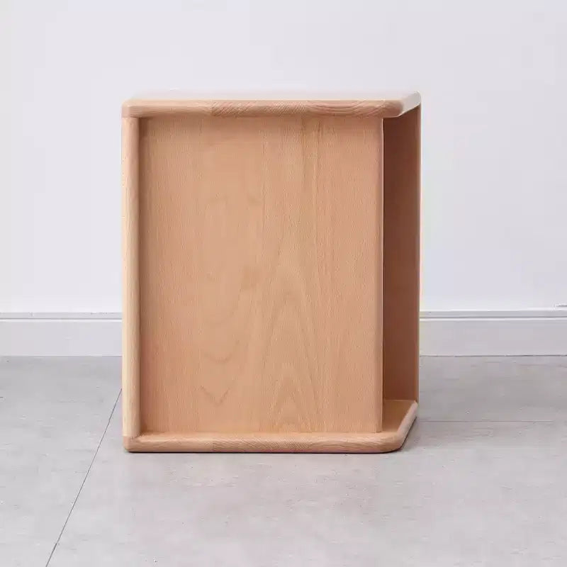Mesa de Noche de Madera Maciza Natural Pura para Dormitorio y Sala de Estar