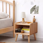 Mesa de Noche de Madera Maciza Natural Pura para Dormitorio y Sala de Estar