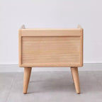 Mesa de Noche de Madera Maciza Natural Pura para Dormitorio y Sala de Estar