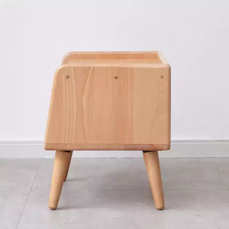 Mesa de Noche de Madera Maciza Natural Pura para Dormitorio y Sala de Estar
